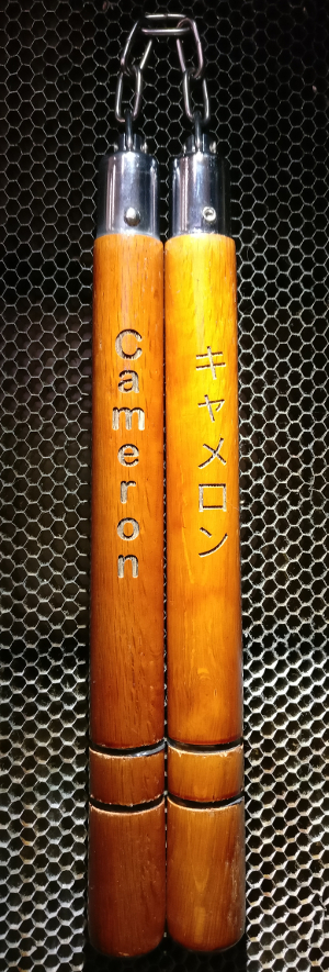 picture of engraved nunchuck